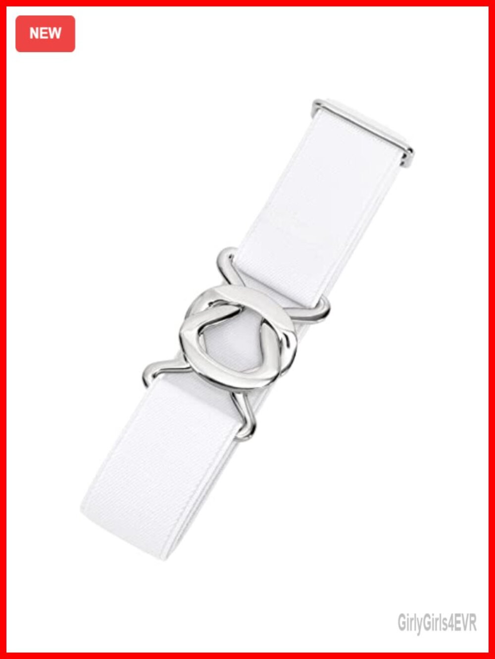 Women No Show Stretch Belt Adjustable Elastic Web Belt Flat Buckle